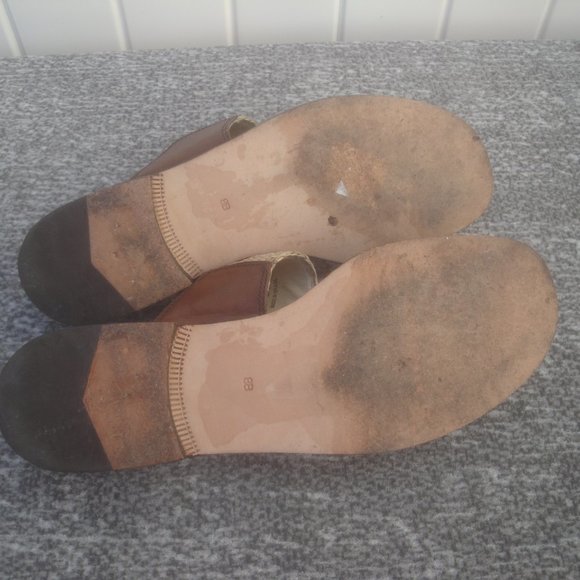 SOLD Cole Haan Sandals with two horizontal jute like straps size 8B - Picture 4 of 8